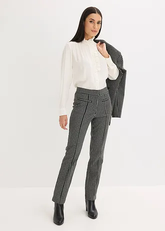 Blouse van lichte crêpe, Kleur: wolwit