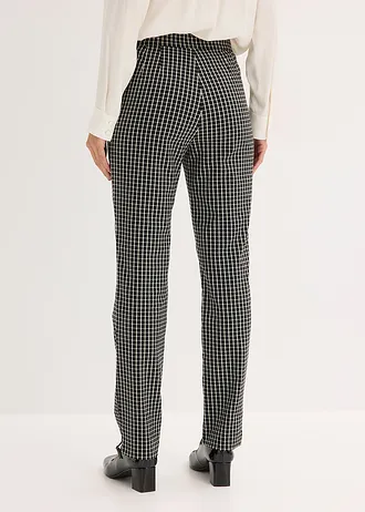 Slipbroek van bengaline, Kleur: zwart-wolwit geruit