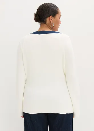 Gilet en maille, Couleur: écru-bleu foncé