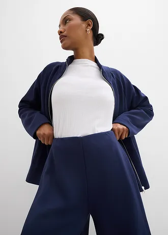 Pantaloni largi din material cu modal, cu falduri laterale • bleumarin • magazin bonprix