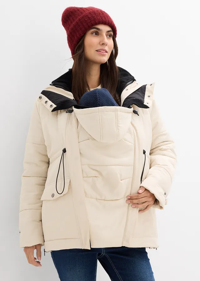 Parka de grossesse 6-en-1 avec gilet polaire détachable • beige/noir • product-page.page-title-suffix