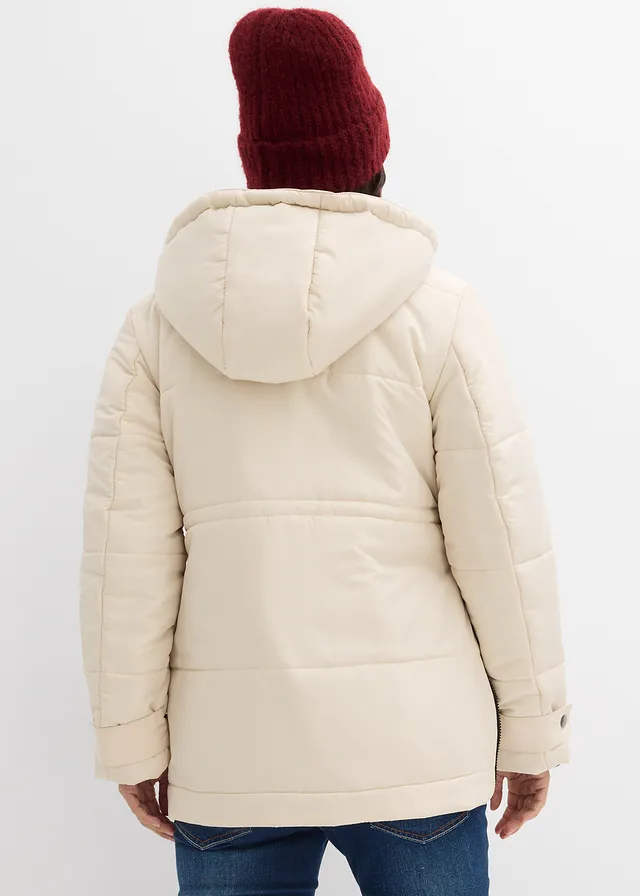 Parka de grossesse 6-en-1 avec gilet polaire détachable, Couleur: beige/noir