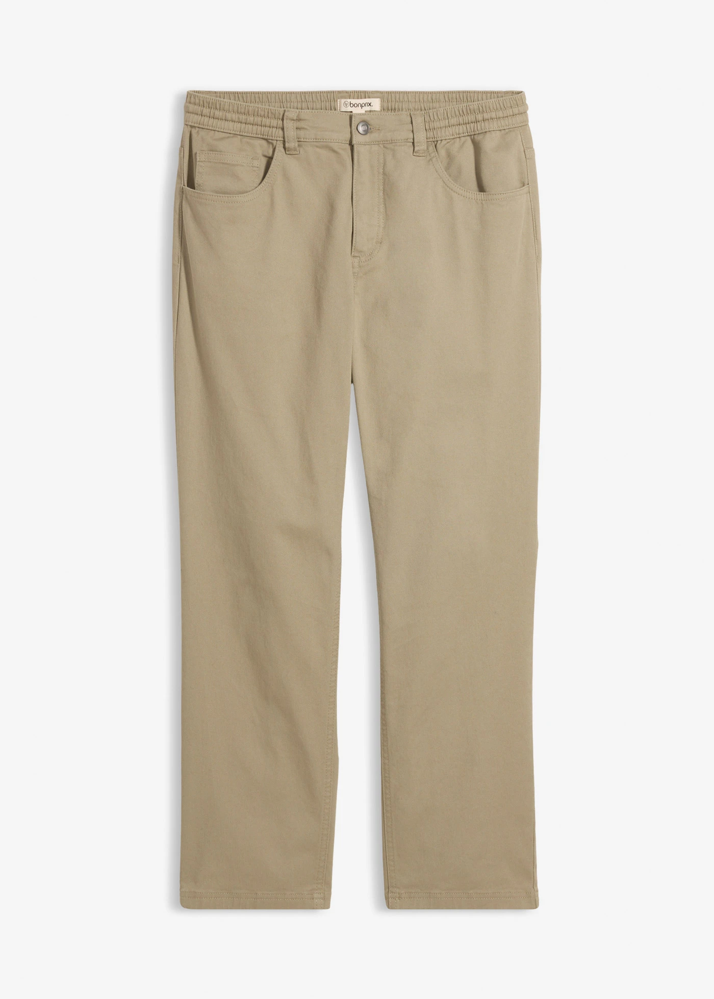 Strečové kalhoty Relaxed Fit s pružným pasem, Straight • nová khaki • bonprix obchod