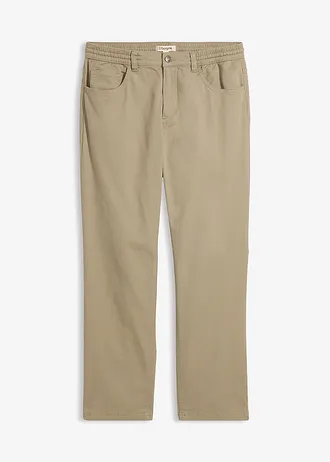 Strečové kalhoty Relaxed Fit s pružným pasem, Straight • nová khaki • bonprix obchod