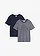 T-shirt van puur katoen (set van 2), Kleur: donkerblauw/wit gemêleerd+donkerblauw
