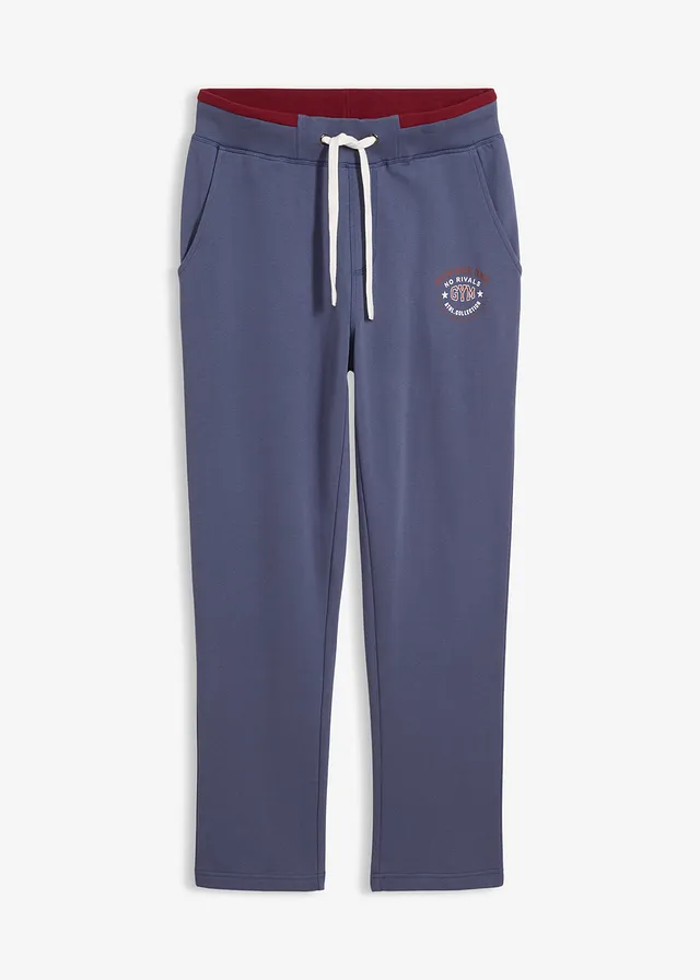Joggingbroek met katoen en sportieve details • indigo • bonprix online shop