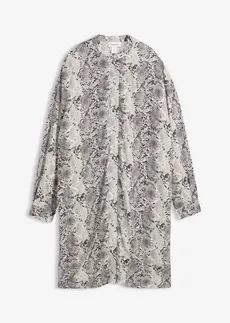 Volné halenkové šaty z jemné viskózy • černo-bílá s hadím potiskem • bonprix obchod