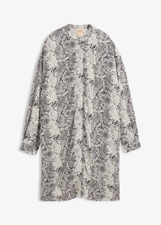 Jurk van soepele viscose • zwart-wit slangenprint • bonprix online shop