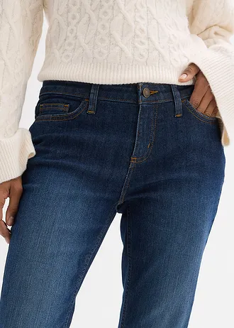 Skinny stretch jeans mid waist • donkerblauw used • bonprix online shop