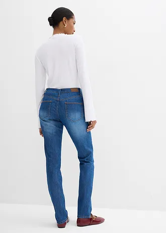 Skinny stretch jeans mid waist, Kleur: blauw used