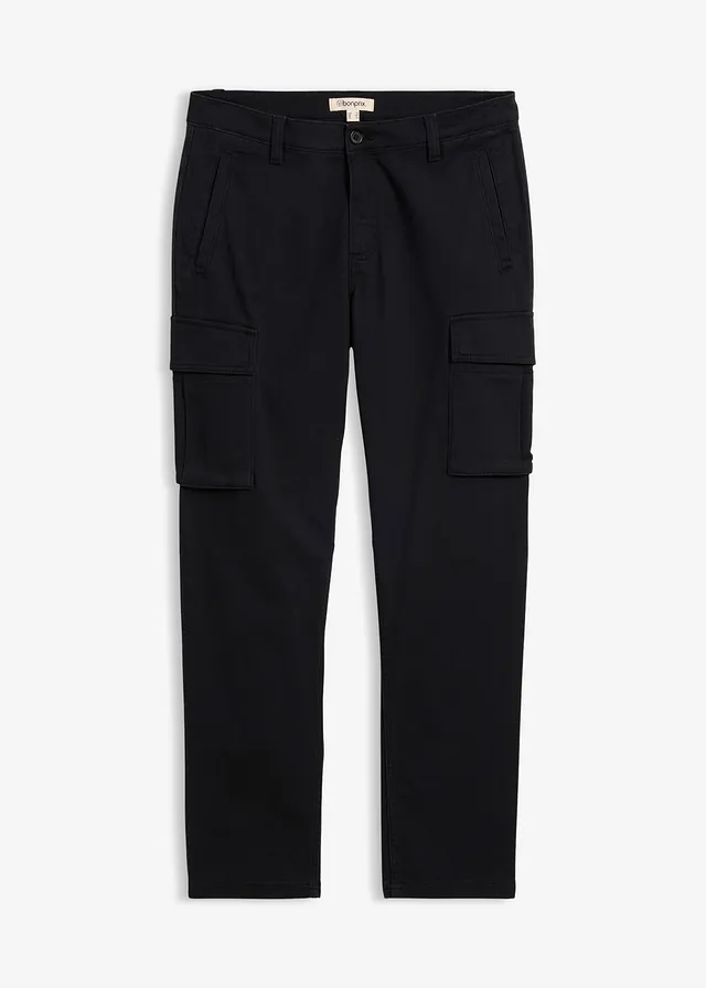 Pantalon cargo regular en coton extensible et robuste, droit