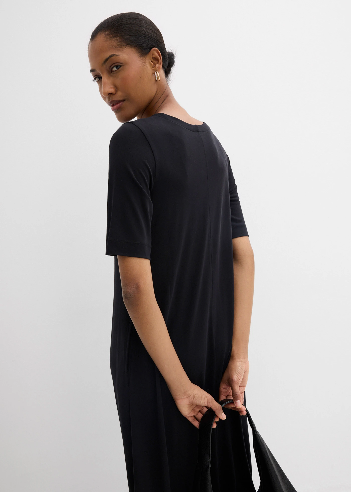 Maxi jurk van zachte modalmix • zwart • bonprix online shop