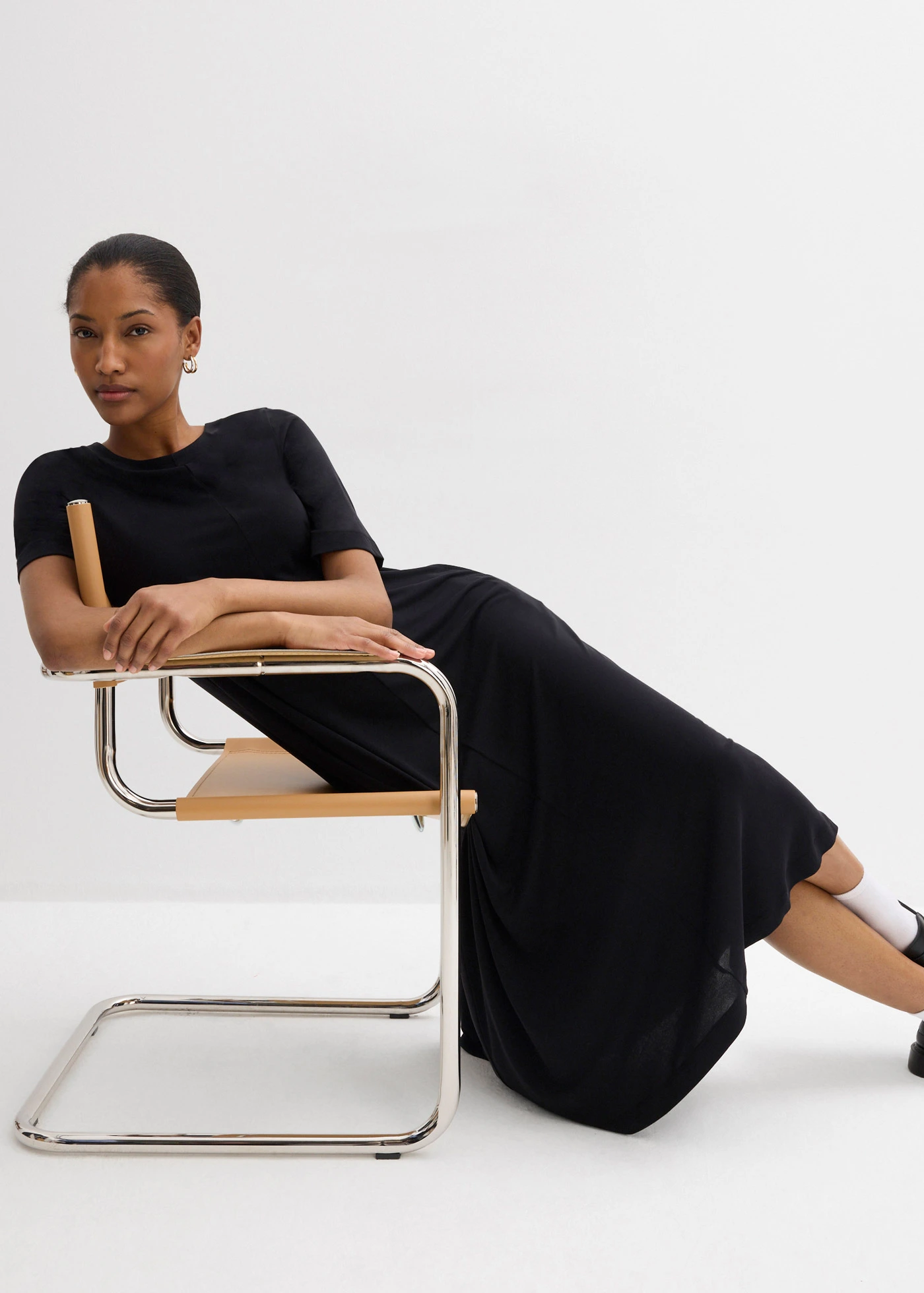 Maxi jurk van zachte modalmix • zwart • bonprix online shop