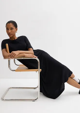 Maxi ruha puha modál keverékből • fekete • bonprix áruház