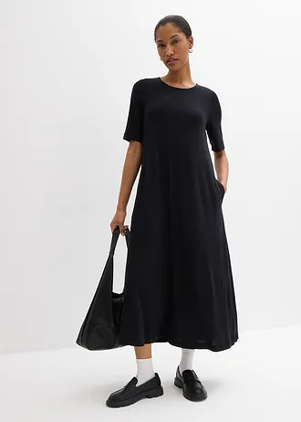 Rochie maxi din material moale cu modal • negru • magazin bonprix