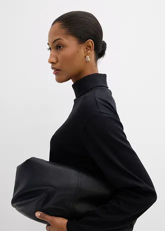 Colshirt van biologisch katoen • zwart • bonprix online shop