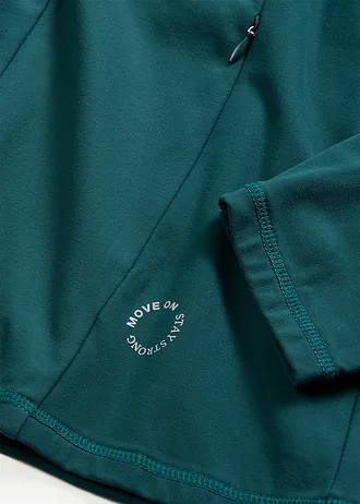 Thermo funkciós sportdzseki félhosszú cipzárral, gyorsan száradó anyagból • olajzöld • bonprix áruház