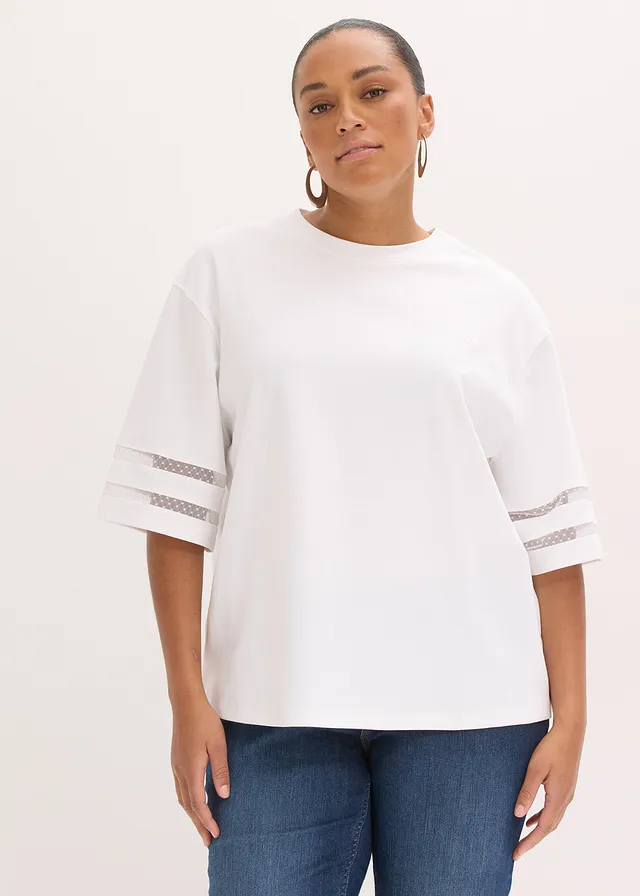 T-shirt 100% coton épais, Couleur: blanc