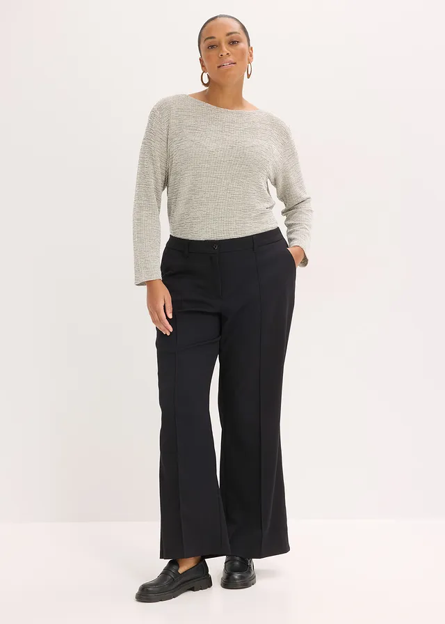 Shirt van een zachte viscose-mix, Kleur: wolwit - zwart geruit