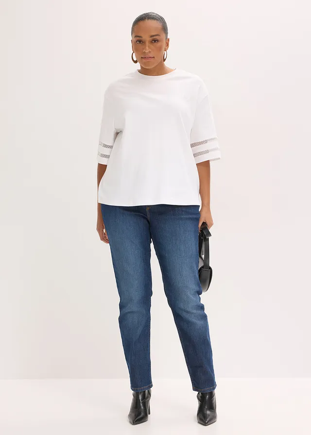 T-shirt 100% coton épais, Couleur: blanc