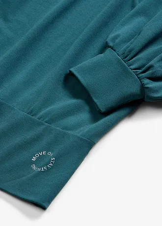 Športové tričko, oversize, s 3/4 rukávom, rýchlo schnúce • petrolejovo zelená • obchod bonprix