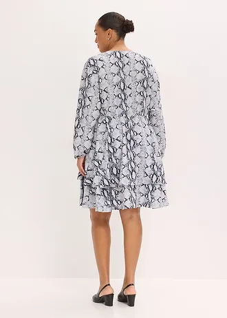 Gedessineerde jurk, Kleur: zwart-wit slangenprint