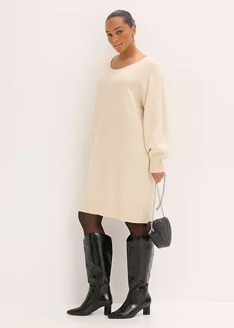 Pletené šaty, krátke, farba: svetlopiesková