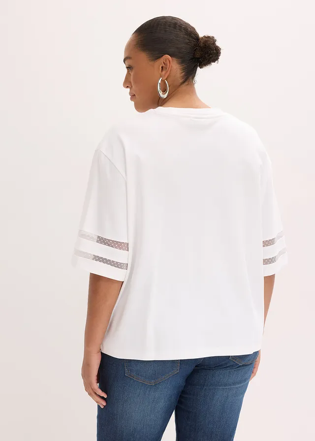 T-shirt 100% coton épais, Couleur: blanc