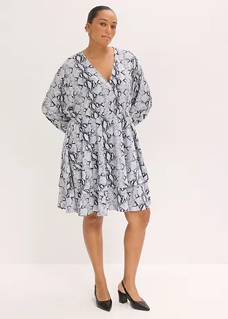 Sukienka z nadrukiem, kolor: czarno-biały z nadrukiem skóry węża