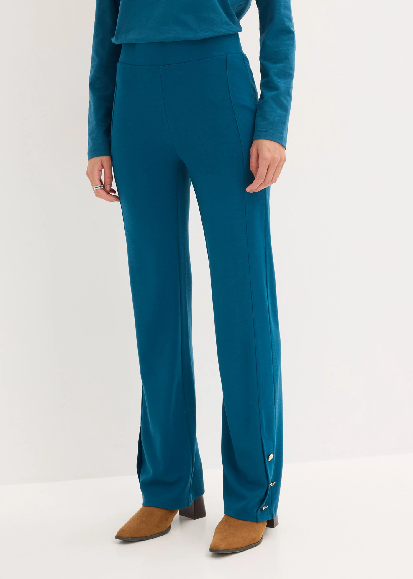 Pantaloni din jerse din Punto di Roma • albastru-petrol • magazin bonprix