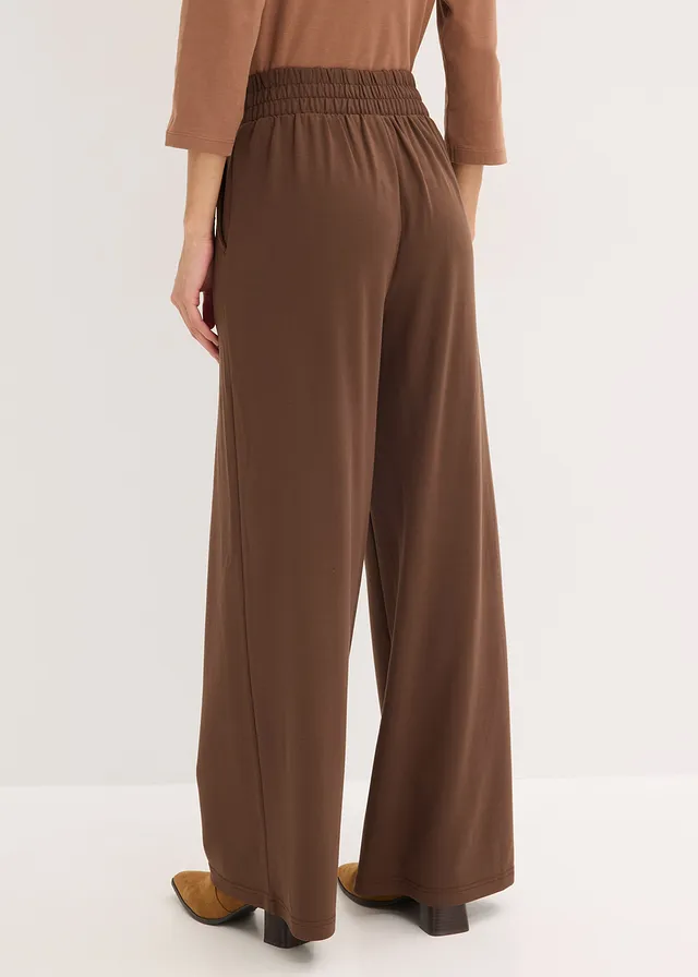 Jersey broek van Punto di Roma, Kleur: bruin