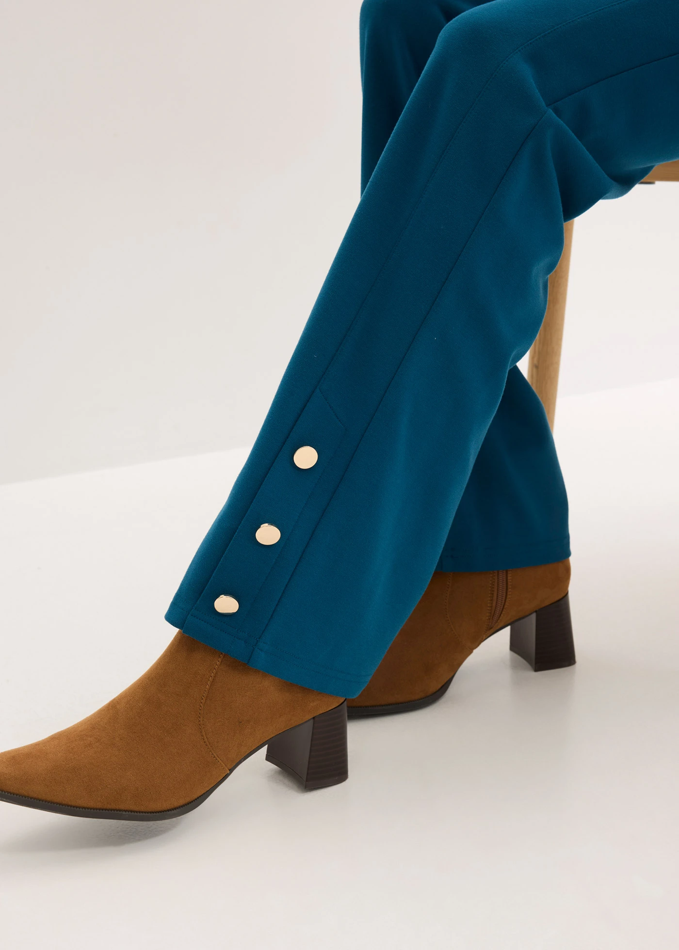 Džersejové nohavice z Punto di Roma • petrolejovo modrá • obchod bonprix