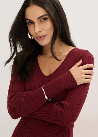 Rochie și vestă (set/2piese) • roșu rubiniu • magazin bonprix