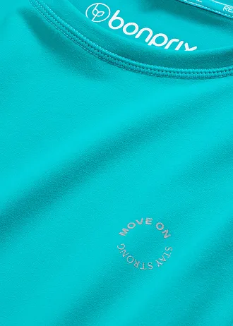 T-shirt sportowy ze stabilnej bawełnianej tkaniny • szmaragdowy • sklep bonprix