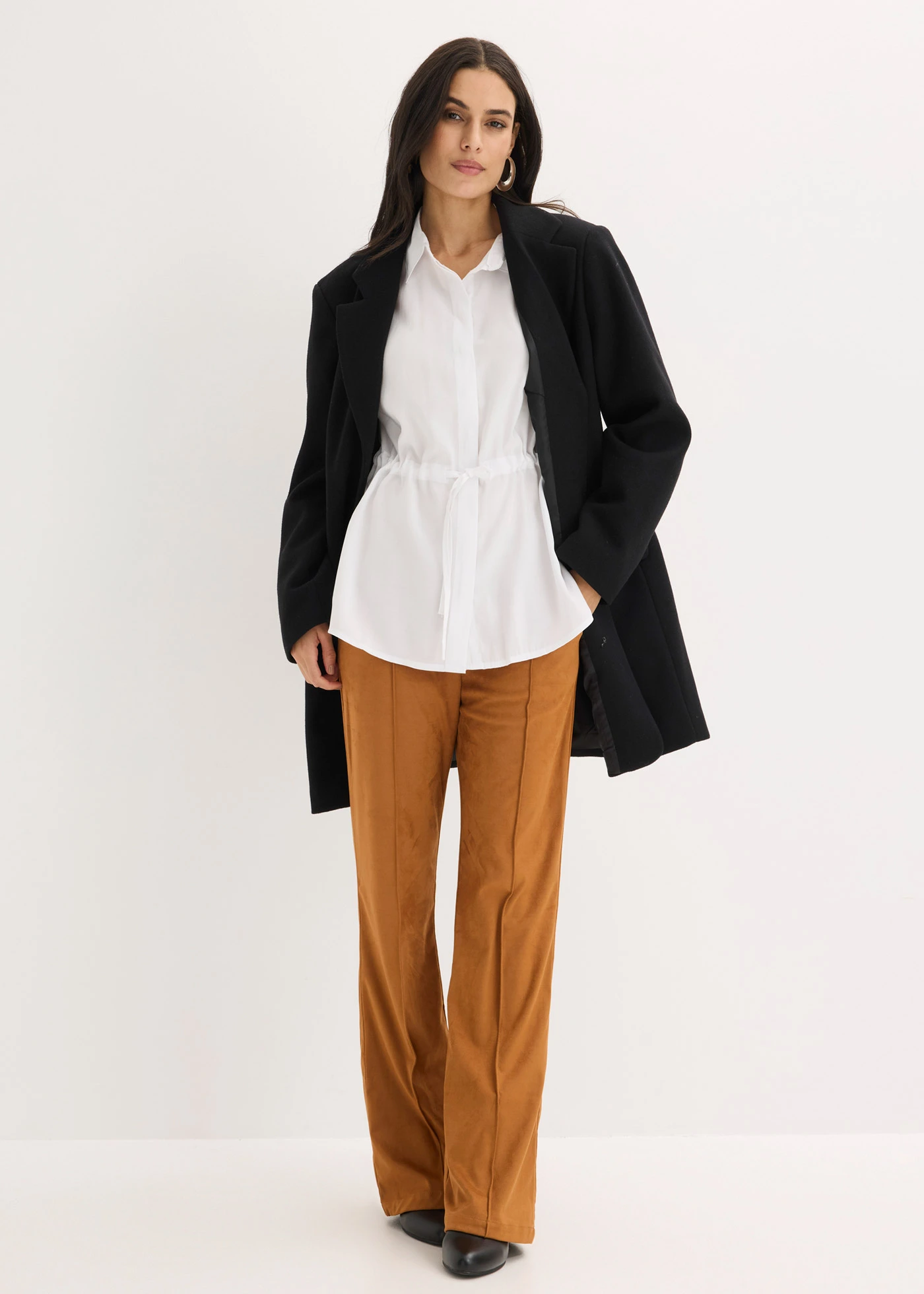 Popeline blouse met ingelegde plooien • wit • bonprix online shop