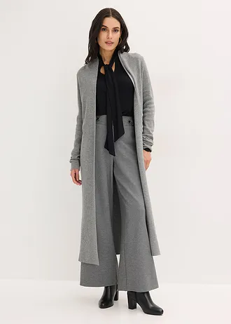 Gilet long en maille • gris chiné • Boutique bonprix