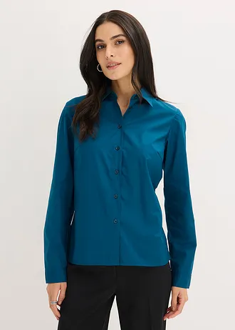 Overhemdblouse, Kleur: blauwpetrol