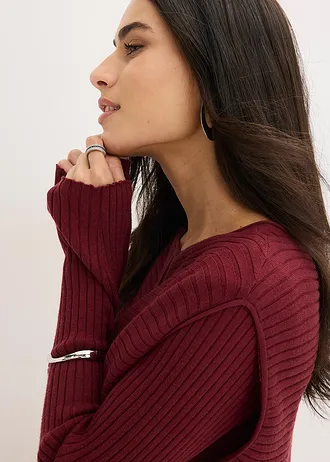 Rochie și vestă (set/2piese) • roșu rubiniu • magazin bonprix