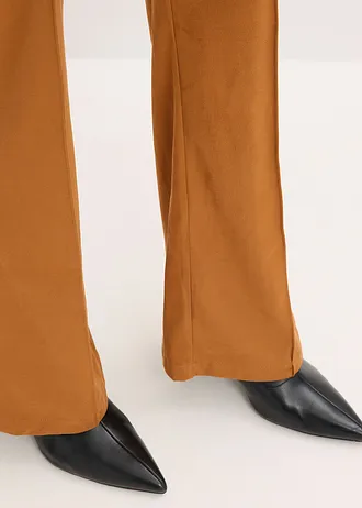 Flared broek van imitatiesuède • cognacgoud • bonprix online shop