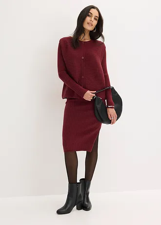 Rochie și vestă (set/2piese) • roșu rubiniu • magazin bonprix