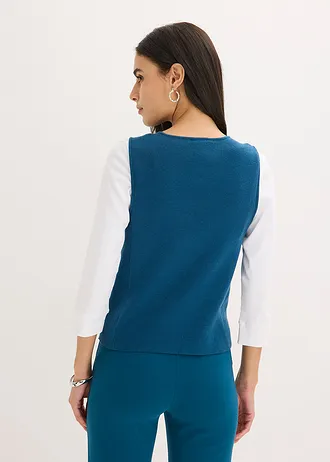 Gilet sans manches en maille, Couleur: pétrole