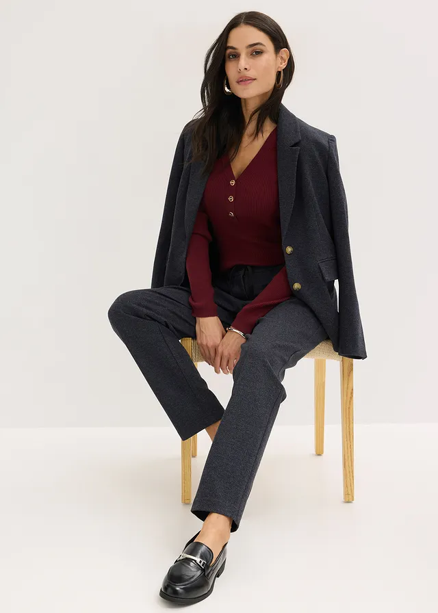 Pantalon extensible et élégant rouge rubis