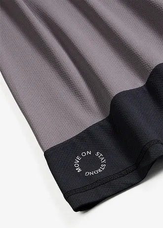 Sportshirt met structuur look, Kleur: granietgrijs-zwart