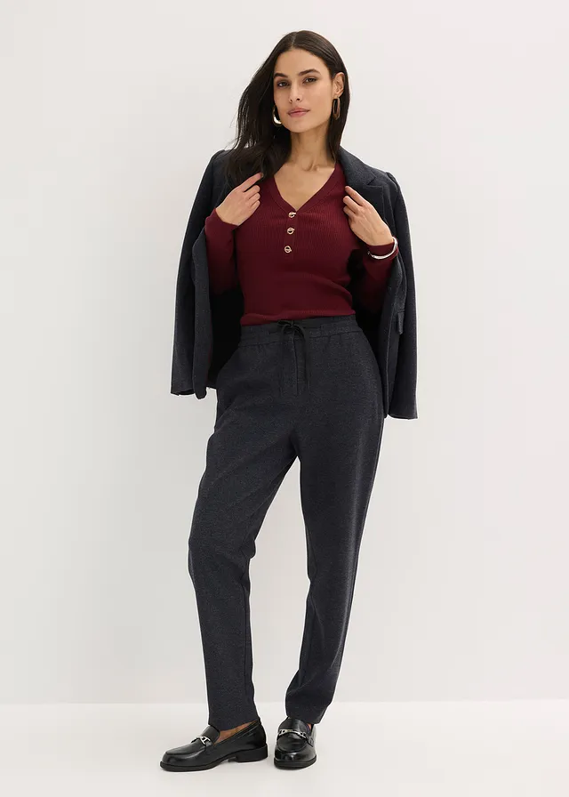 Elegante stretch broek • donkerblauw gemêleerd • product-page.page-title-suffix