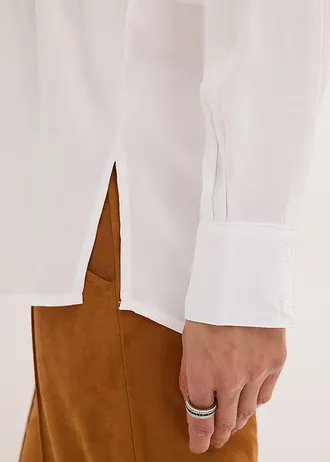 Puplin blúz bedolgozott hajtásokkal • fehér • bonprix áruház