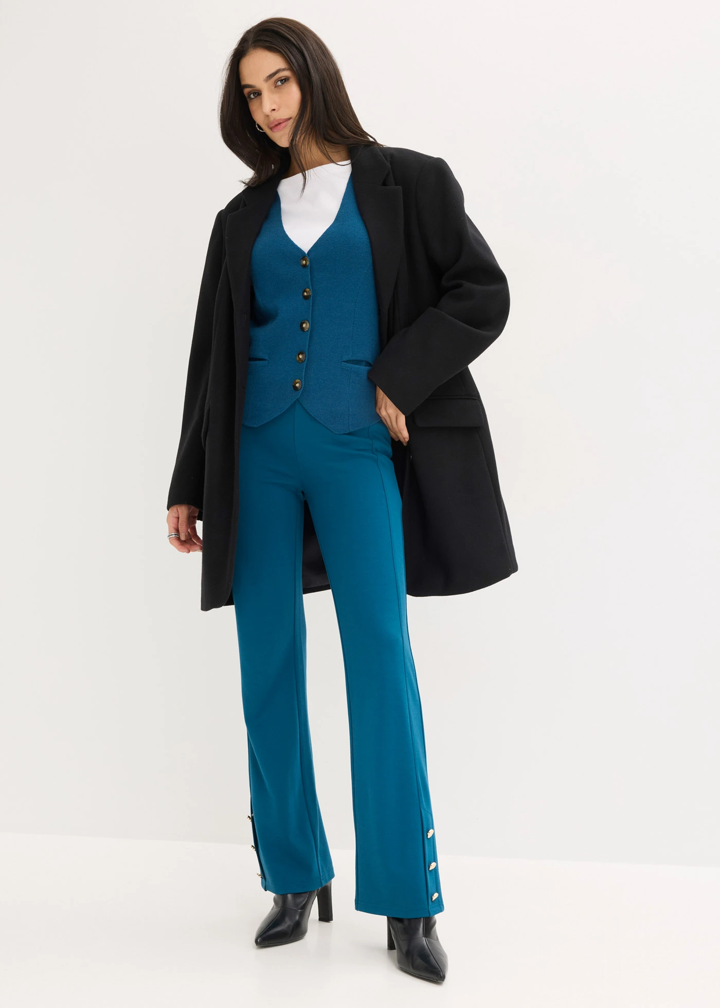 Gilet sans manches en maille • bleu pétrole • Boutique bonprix