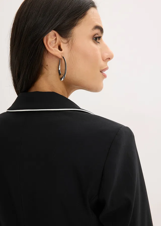 Blazer met stretch van bengaline • zwart/wolwit • product-page.page-title-suffix