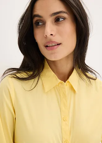 Stretch blouse, lange mouw • lichtgeel • bonprix online shop