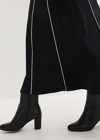 Fustă stretch maxi din bengalină • negru/ecru • magazin bonprix