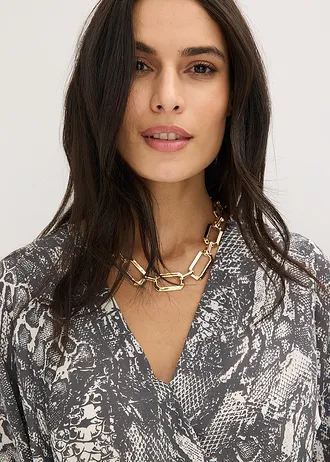 Maxi jurk • zwart-parelwit slangenprint • bonprix online shop